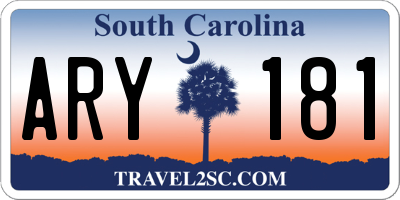 SC license plate ARY181