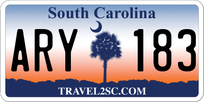 SC license plate ARY183