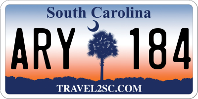SC license plate ARY184