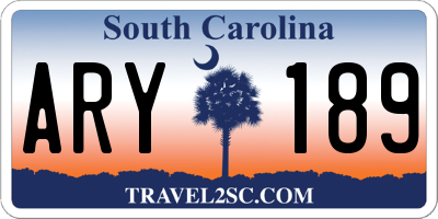 SC license plate ARY189