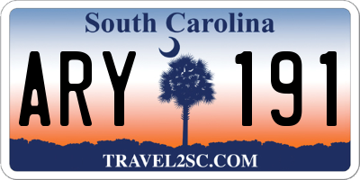 SC license plate ARY191