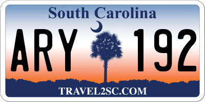 SC license plate ARY192