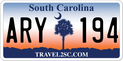 SC license plate ARY194