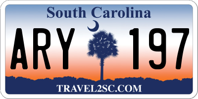 SC license plate ARY197