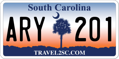 SC license plate ARY201