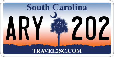 SC license plate ARY202