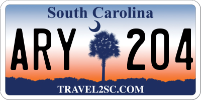 SC license plate ARY204