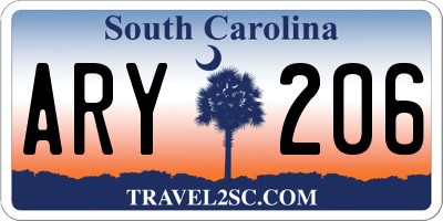 SC license plate ARY206