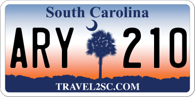 SC license plate ARY210
