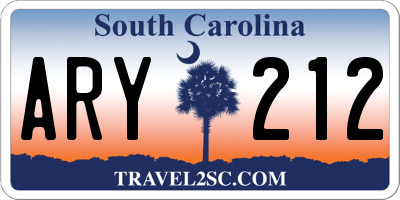 SC license plate ARY212