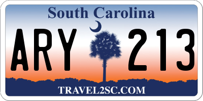 SC license plate ARY213