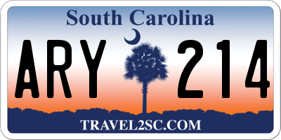 SC license plate ARY214