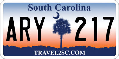 SC license plate ARY217