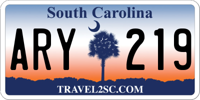 SC license plate ARY219
