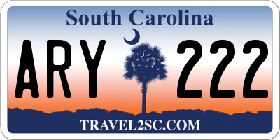 SC license plate ARY222