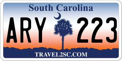 SC license plate ARY223
