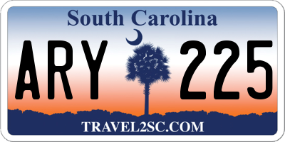 SC license plate ARY225