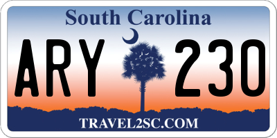 SC license plate ARY230