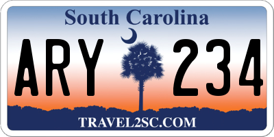 SC license plate ARY234