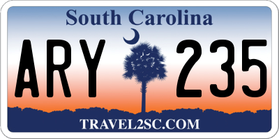 SC license plate ARY235
