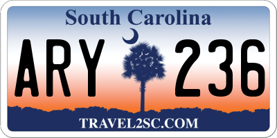 SC license plate ARY236