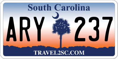 SC license plate ARY237