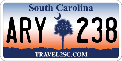 SC license plate ARY238