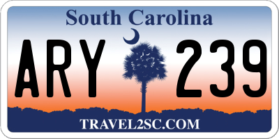 SC license plate ARY239