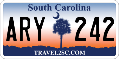 SC license plate ARY242