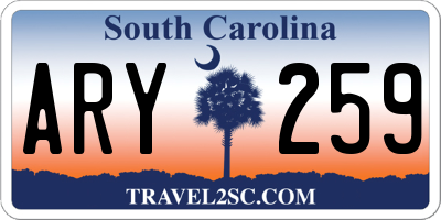 SC license plate ARY259