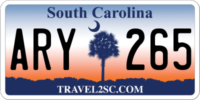 SC license plate ARY265