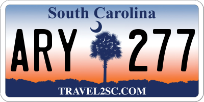 SC license plate ARY277