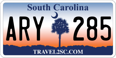 SC license plate ARY285
