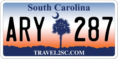 SC license plate ARY287