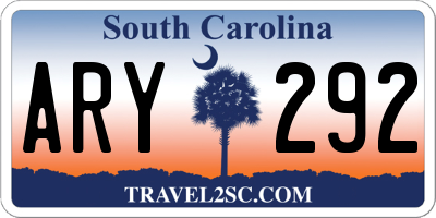 SC license plate ARY292