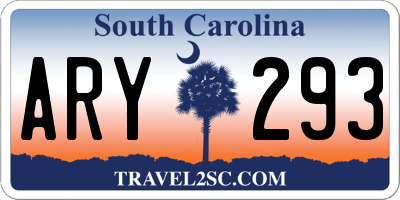 SC license plate ARY293