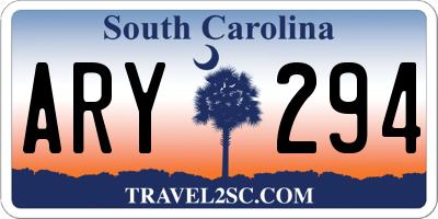 SC license plate ARY294
