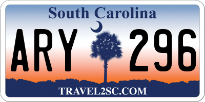 SC license plate ARY296