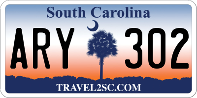 SC license plate ARY302