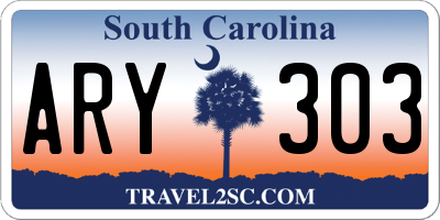 SC license plate ARY303