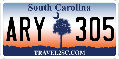 SC license plate ARY305