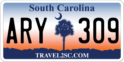 SC license plate ARY309