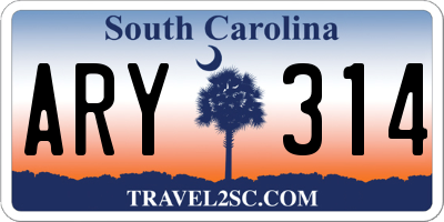 SC license plate ARY314