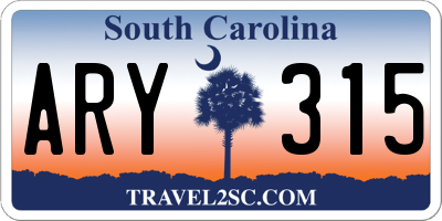 SC license plate ARY315