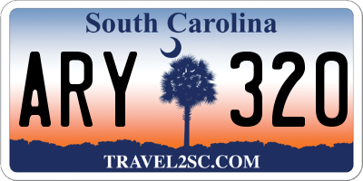 SC license plate ARY320