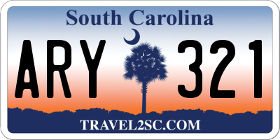 SC license plate ARY321