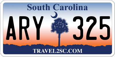 SC license plate ARY325