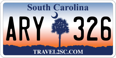 SC license plate ARY326