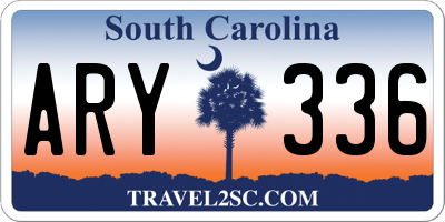 SC license plate ARY336