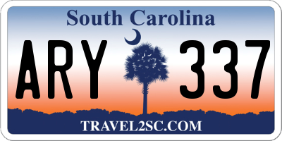 SC license plate ARY337